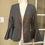 Harlowe $ Graham NWOT HARLOWE & GRAHAM Pinstripe Trumpet Sleeve Blazer - size Medium Photo 5