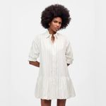 Madewell NWT  Bubble-Hem Mini Shirtdress in Pinstripe Poplin size‎ xs preppy Photo 9
