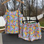J.Crew Women’s 100% Cotton Fruit Print Tank Top & Shorts Pajamas Set Size Large Photo 0