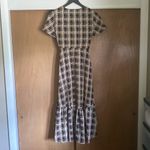 Urban Outfitters NWT carbon grid print ruffle hem wrap midi dress, size medium Photo 9