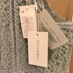 Foxiedox Anthropologie Ocala Lace Halter Cocktail Dress Dusty Blue XS Photo 5