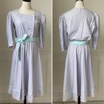 Vintage 80s Byer Too! Shirt Dress Pastel Lavendar Aqua Pink M Purple Size M Photo 1