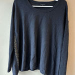 Eileen Fisher  Dark Grey Merino Wool Sweater with Sequin Detailing Size Medium Photo 0