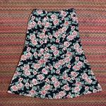 90s VINTAGE GRUNGE FLORAL MIDI / MAXI SKIRT Black Photo 0