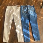 American Eagle Outfitters White and Blue Skinny Jeans Photo 7