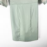 JS Collections Green Metallic Lined Shift Dress With Cropped Jacket, Size 6 Photo 6