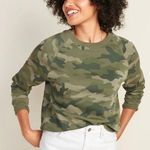 Old Navy Vintage Crew-Neck Sweatshirt Green Camo Photo 0