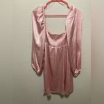 ASTR  The Label Blush Pink Satin Mini Dress With Puff Sleeves Size Medium Photo 5