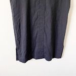 Theory Linen Blend Short Sleeve Shirt Dress in Black Photo 4