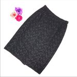 Vintage Wool Embroidered Pencil Skirt Women’s Size 2 Retro Career Classic Black Photo 1