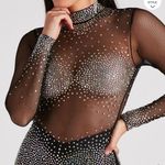 Windsor Tate Rhinestone Mesh Party Dress Photo 3