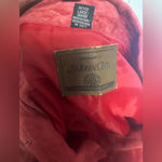 st. john's bay Vintage St John’s Bay Suede Red Coat Blazer Jacket Size Petite Large Leather Photo 4