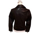 7 For All Mankind Quilted Black Leather Jacket Photo 1