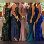 Lucci Lu  28027 Prom Bridesmaids Mermaid Dress Gown Lavender Glitter Size 4 $298 Photo 4