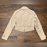 White House | Black Market Womens Sz 4 Cropped Tan Jacket Military Band Zip NWT Photo 5