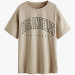 Los Angeles California T Shirts Short Sleeve Graphic Crew Neck Top Medium Beige Tan Photo 0