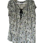 CHAPS Blue / Green Floral Short Sleeve Blouse Size XL Photo 0