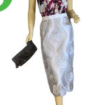 MIDNIGHT VELVET TULLE & TAFFETA SILVER MIDI SKIRT (16) Photo 1