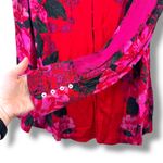 Free People Mikayla Scarlet Combo Red Printed Floral Front Hook Blouson Blouse Photo 4