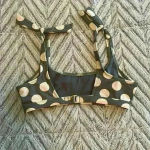 Xhilaration Scoop Neck Bikini Top Green and White‎ Polka Dots size small Photo 1