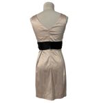 Charlotte Russe Vintage Y2K  Champagne Satin Black Bow V Neck Cocktail Dress M Photo 3