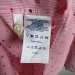 Lands' End  No Iron Supima Pink Stripe Polka Dot Button Down Shirt Size 14 Preppy Photo 6