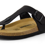 Cushionare Cushionaire Leah Cork Footbrd Thong Sandals in Black Photo 0