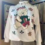 90s Vintage Christmas Polar Bear Mockneck Sweatshirt Size L Photo 0