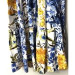 NWT INC Smocked Maxi Dress L Floral Print Blue Yellow White Cottage Romantic Size L Photo 11