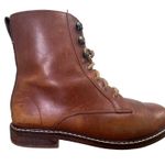 Madewell  The Kellie Lace-Up Boot Brown Size 8 Leather Low Heel Combat Casual Photo 0