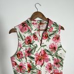 T Tahari Tahari Size 12 Linen Blend Floral Collared Sheath Dress Bridal Shower Wedding Photo 7