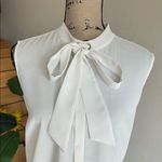 Ming Wang  Sleeveless Button Down White Blouse Size Large Photo 2