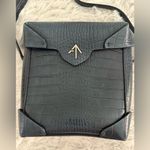 Manu Atelier Mini Pristine Croc Leather Crossbody Bag Rare Blue Photo 1