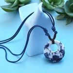 Floral Ceramic Pendant Necklaces‎ Vintage & Chinese Style Blue Photo 0