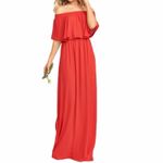 Show Me Your Mumu SMYM Hacienda maxi dress off shoulder hibiscus red NEW XS Photo 4