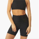 We Wore What Lace Up Biker Shorts Corset Details Black High Rise XL NWT Photo 2