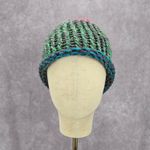 Green Pink Crochet Knit Bucket Cap Hat Fun Vintage Y2K Funky Beanie Photo 1