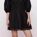 ZARA  Cotton Black Puff Sleeve Dress Photo 0