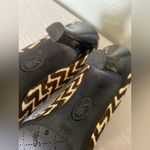 Sofft Womens Heels Pumps Size 9M Cow Hair Leather Cream Brown Zig Zag Striped Black Photo 3