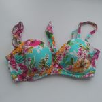 Leilani Floral Bikini Set Turquoise and Pink Push Up Top Vacation Tropical Sz 12 Blue Photo 7