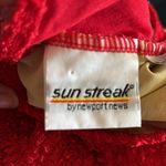Newport News VTG  Sun Streak Textured Red Tank Swim Suit Sz 14T Fully Lined Beach Photo 3