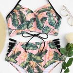 ✨HP✨Cut Out Side Lace Up Back Bikini Set✨ Pink Size L Photo 0