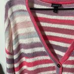 Torrid  Acrylic V Neck Button Front Cardigan Multi Stripe Size 1 EUC Photo 5