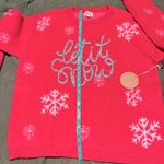 BiBi Festive Pink Snowflake Sweater White Size M Photo 5
