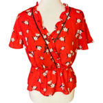 Sienna Sky  Bright Floral V neck Top Photo 0
