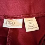 Cato NWOT Burgundy Ponte Straight Leg Pull-On Pants w/ Faux Pockets Photo 5