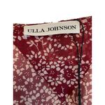 Ulla Johnson  Samira‎ Drop Waist Size 2 Silk Bordeaux Red Floral Sheer Smocked Photo 2