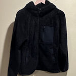 TNA size small Black Plush Hooded Jacket Photo 0
