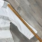 BCBGMAXAZRIA Erid Lace Illusion Stripe Tunic Blouse Gardenia White Small Photo 11