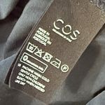 COS  Navy Blue Shirt Dress Size Small Oversized Tie back Cotton Blend Photo 4